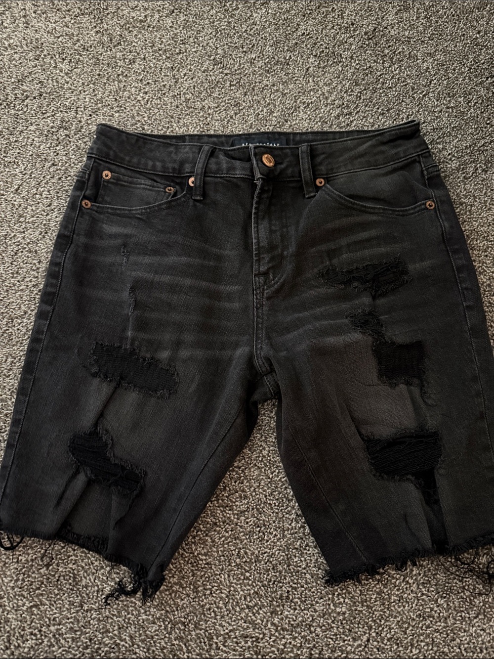 Aeropostale Black Slim Cut-Off Jean Shorts